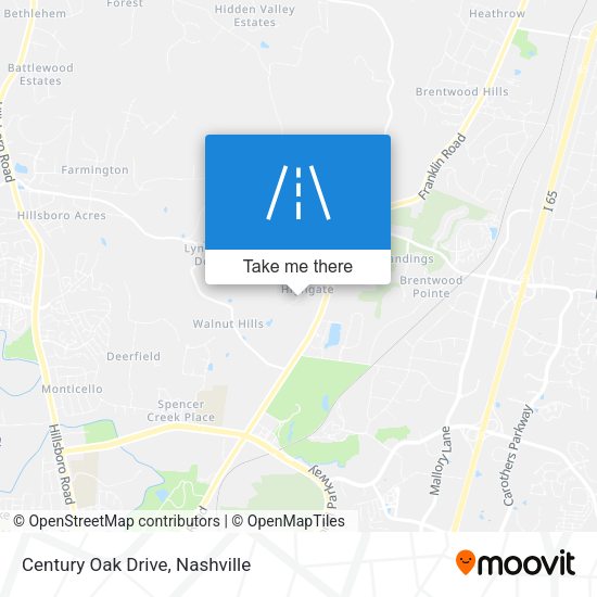 Century Oak Drive map