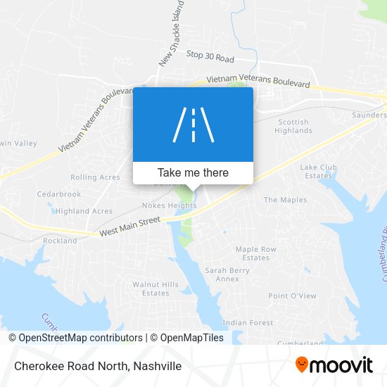 Cherokee Road North map