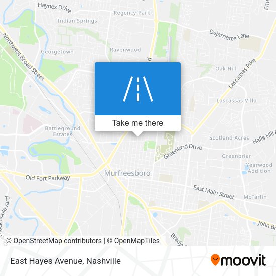East Hayes Avenue map