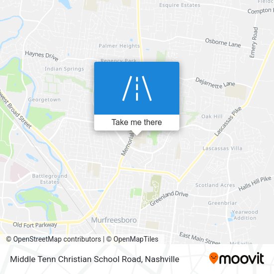 Middle Tenn Christian School Road map