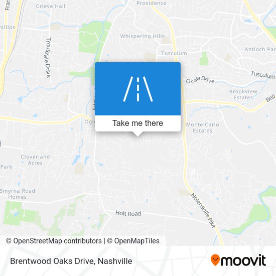 Brentwood Oaks Drive map