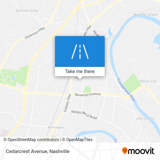 Cedarcrest Avenue map