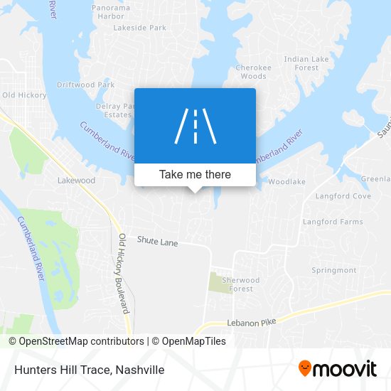 Hunters Hill Trace map