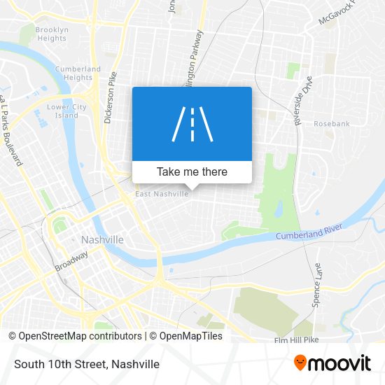 South 10th Street map
