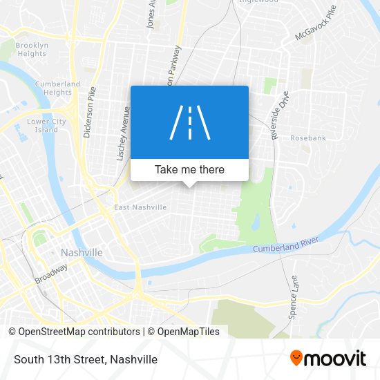Mapa de South 13th Street