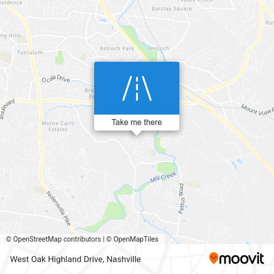 West Oak Highland Drive map