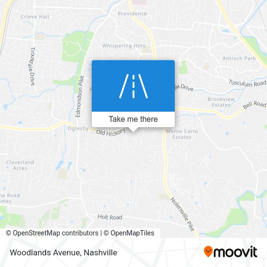 Woodlands Avenue map