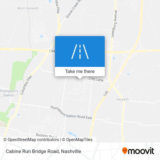 Cabine Run Bridge Road map