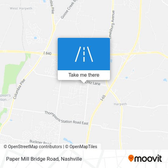 Paper Mill Bridge Road map
