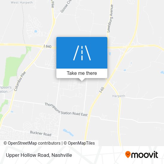 Upper Hollow Road map