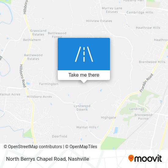 North Berrys Chapel Road map