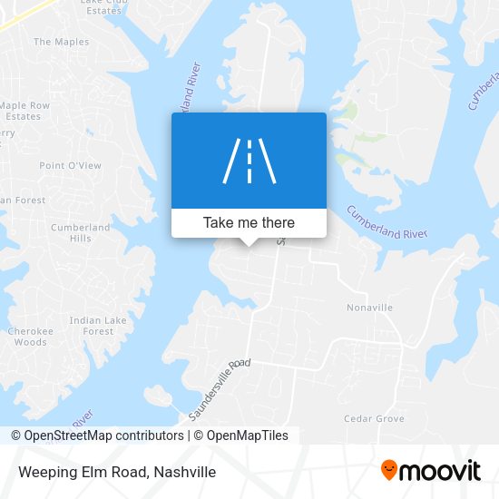 Weeping Elm Road map