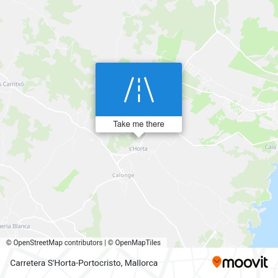 Carretera S'Horta-Portocristo map