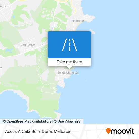 Accés A Cala Bella Dona map