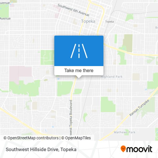 Southwest Hillside Drive map