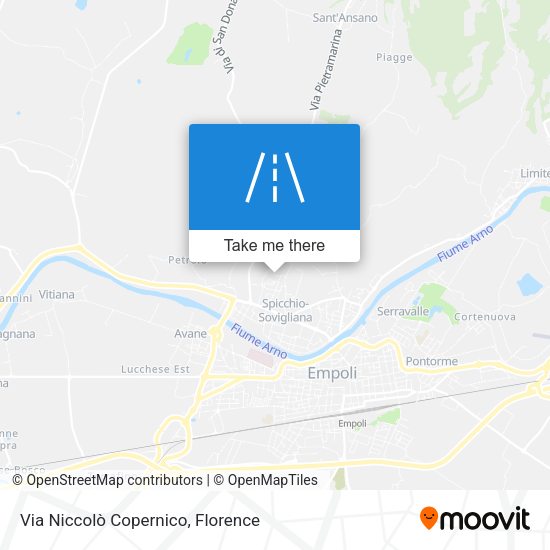 Via Niccolò Copernico map