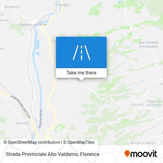 Strada Provinciale Alto Valdarno map