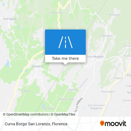 Curva Borgo San Lorenzo map