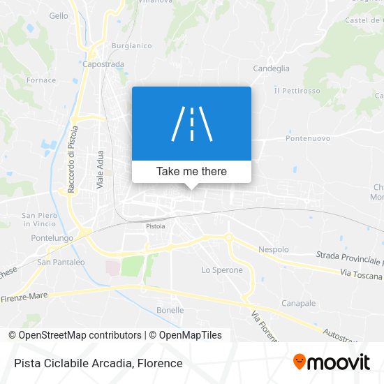 Pista Ciclabile Arcadia map