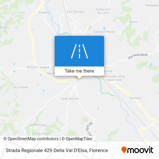 Strada Regionale 429 Della Val D'Elsa map