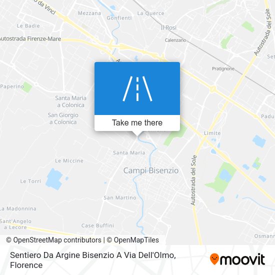 Sentiero Da Argine Bisenzio A Via Dell'Olmo map