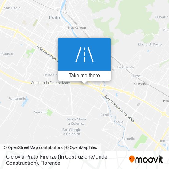 Ciclovia Prato-Firenze (In Costruzione / Under Construction) map