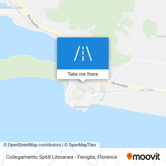 Collegamento Sp68 Litoranea -  Feniglia map