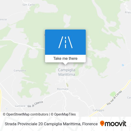 Strada Provinciale 20 Campiglia Marittima map