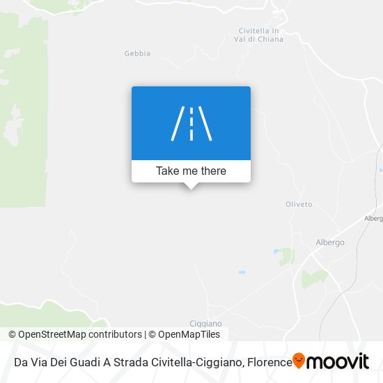 Da Via Dei Guadi A Strada Civitella-Ciggiano map