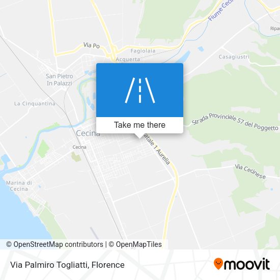 Via Palmiro Togliatti map