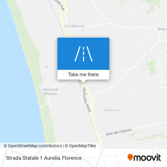 Strada Statale 1 Aurelia map