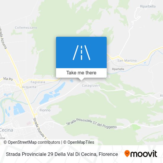 Strada Provinciale 29 Della Val Di Cecina map