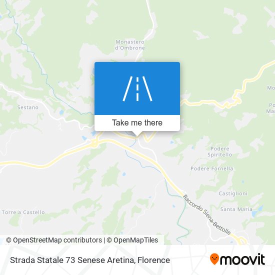 Strada Statale 73 Senese Aretina map