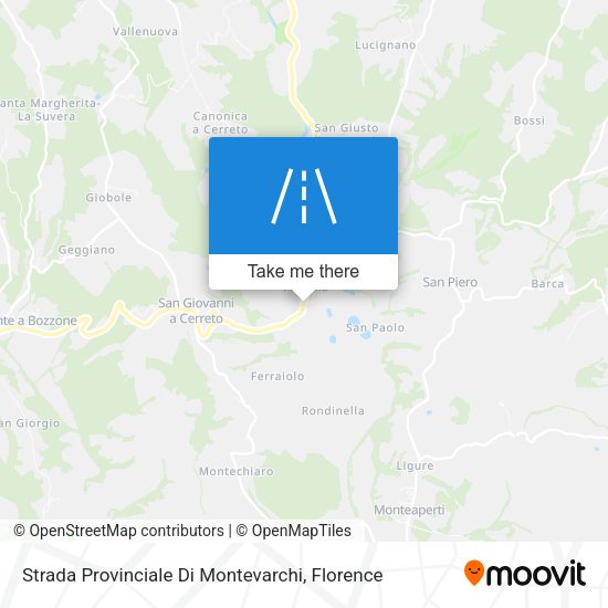 Strada Provinciale Di Montevarchi map