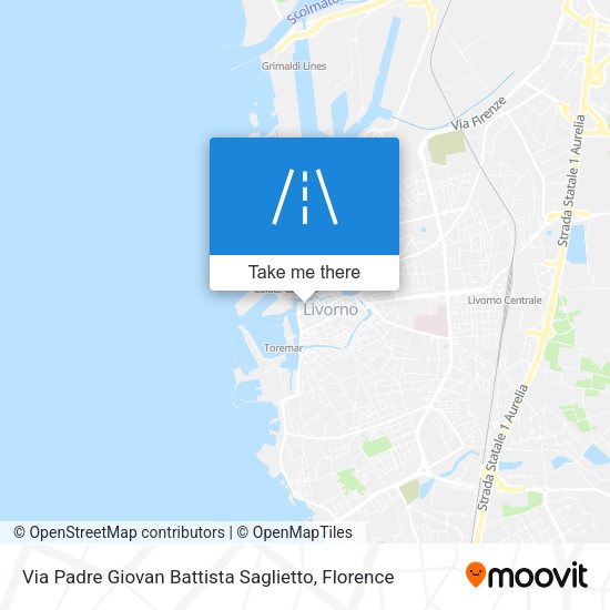 Via Padre Giovan Battista Saglietto map