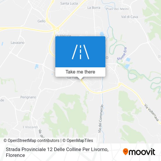Strada Provinciale 12 Delle Colline Per Livorno map
