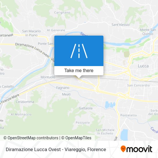Diramazione Lucca Ovest - Viareggio map
