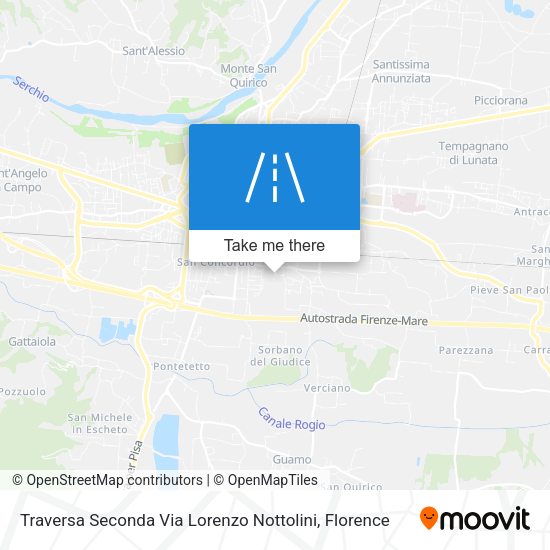 Traversa Seconda Via Lorenzo Nottolini map