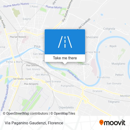 Via Paganino Gaudenzi map