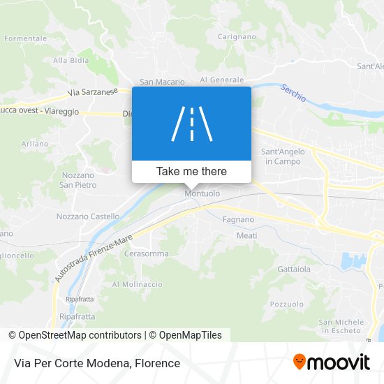 Via Per Corte Modena map