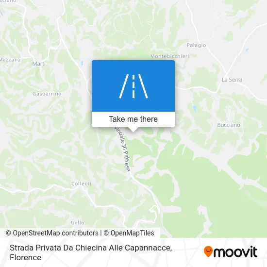 Private Street From Chiecina to Capannacce map