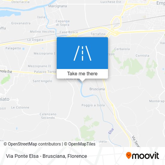 Via Ponte Elsa - Brusciana map
