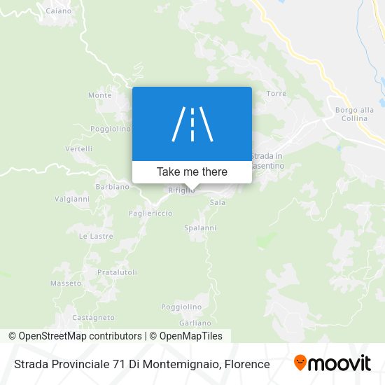 Strada Provinciale 71 Di Montemignaio map