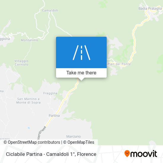 Ciclabile Partina - Camaldoli 1° map