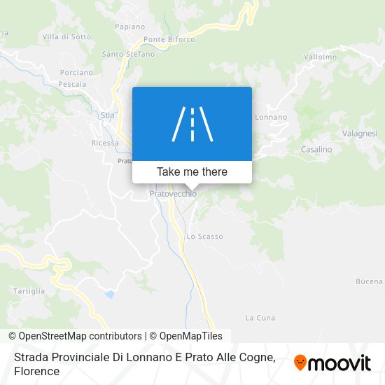 Strada Provinciale Di Lonnano E Prato Alle Cogne map