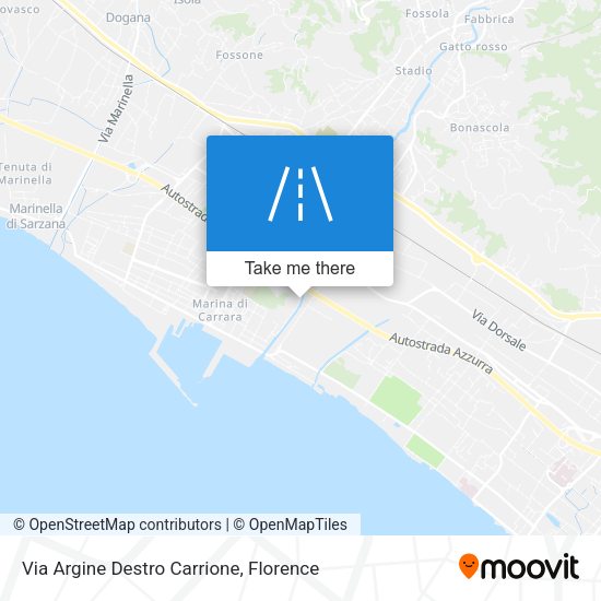Via Argine Destro Carrione map