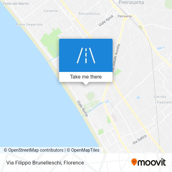 Via Filippo Brunelleschi map