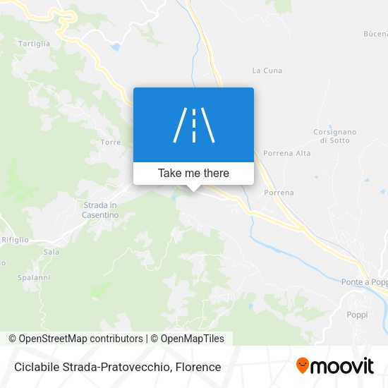 Ciclabile Strada-Pratovecchio map