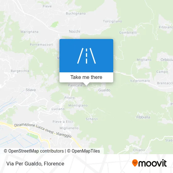Via Per Gualdo map