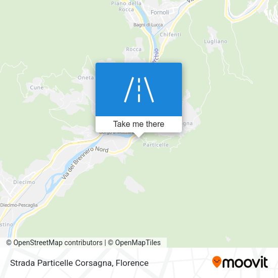 Strada Particelle Corsagna map